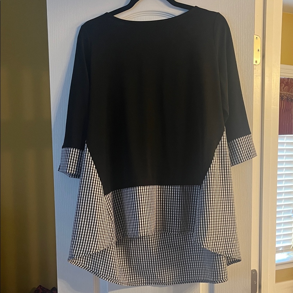 IC COLLECTION Black and White Checkered Tunic